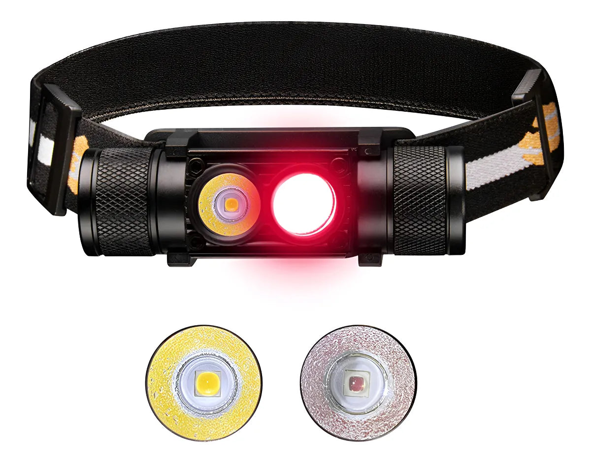 Lanterna de Cabeça Profissional LED - Recarregável e Resistente à Água
