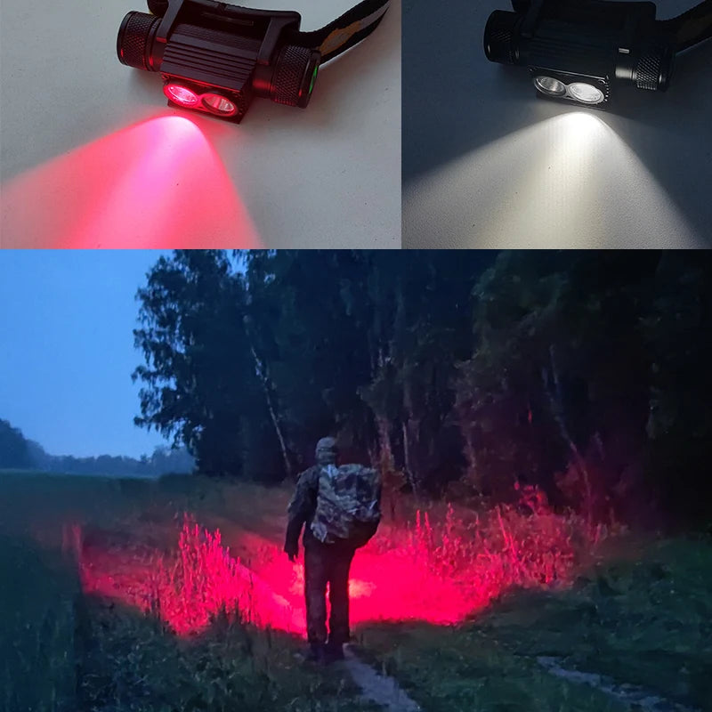 Lanterna de Cabeça Profissional LED - Recarregável e Resistente à Água
