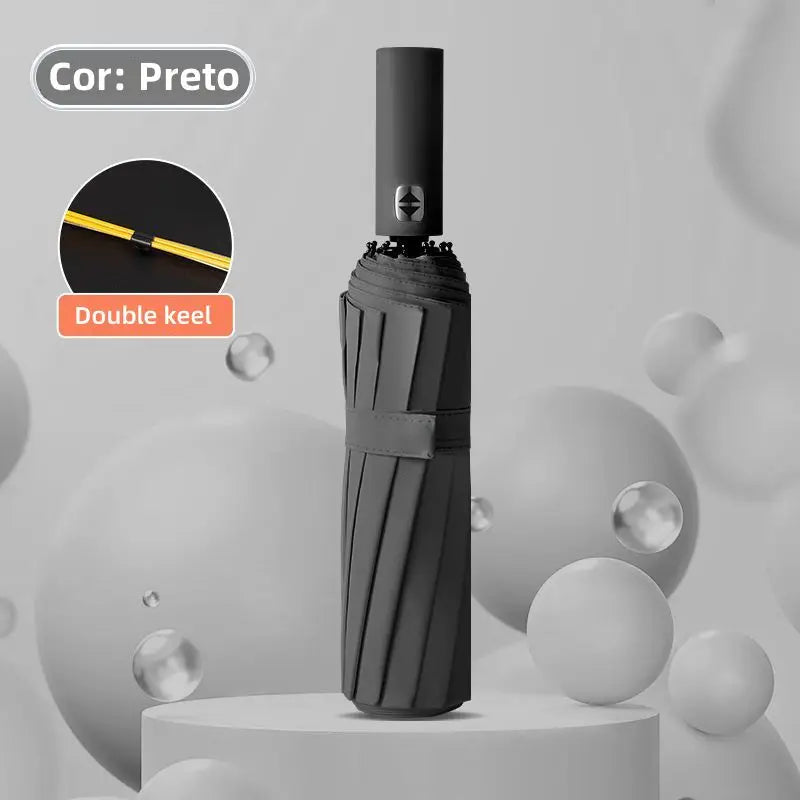 Guarda-Chuva Automático Premium - Reforçado (24 Varetas) com Proteção UV Resistente ao vento.